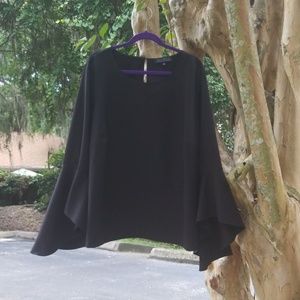 Eloquii Black bell sleeve blouse